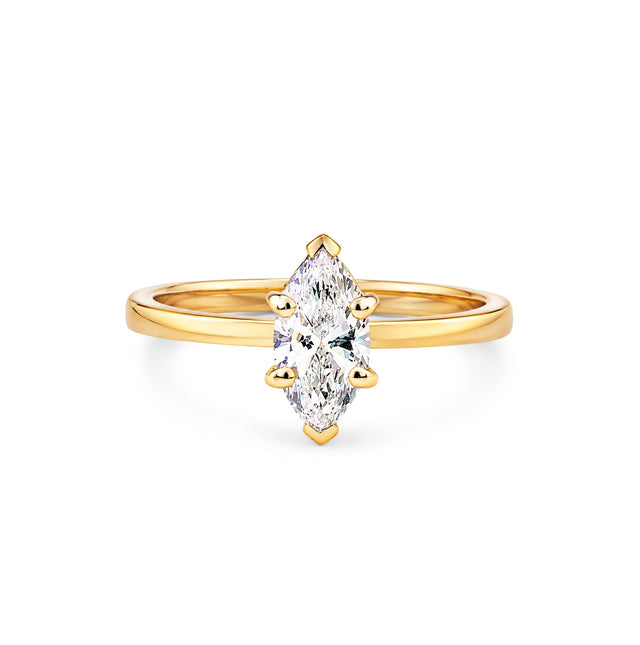 Marquise Cut Plain Solitaire Ring