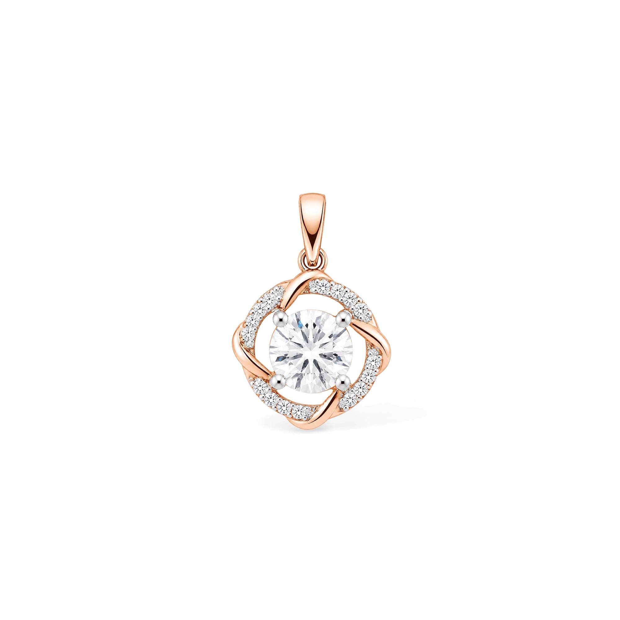 Round Cut Swirl Knot Pendant