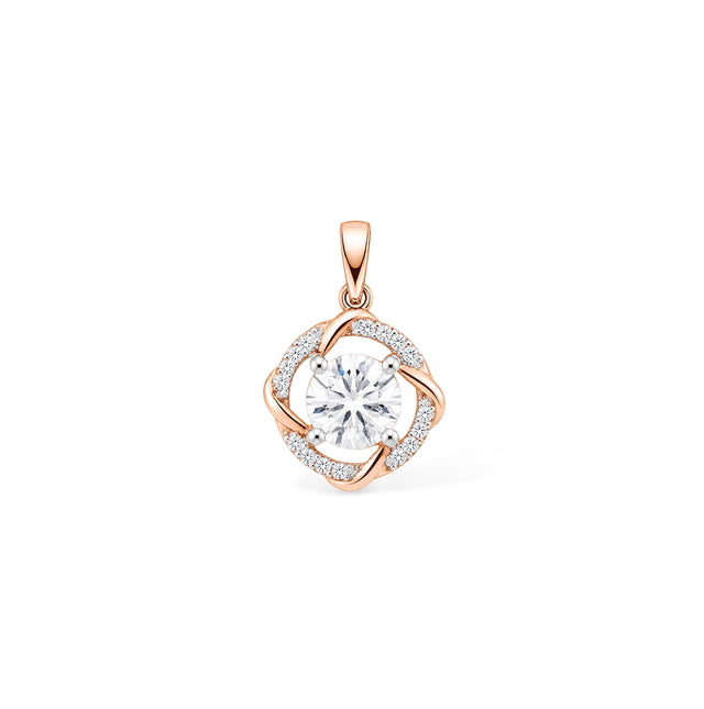 Round Cut Swirl Knot Pendant