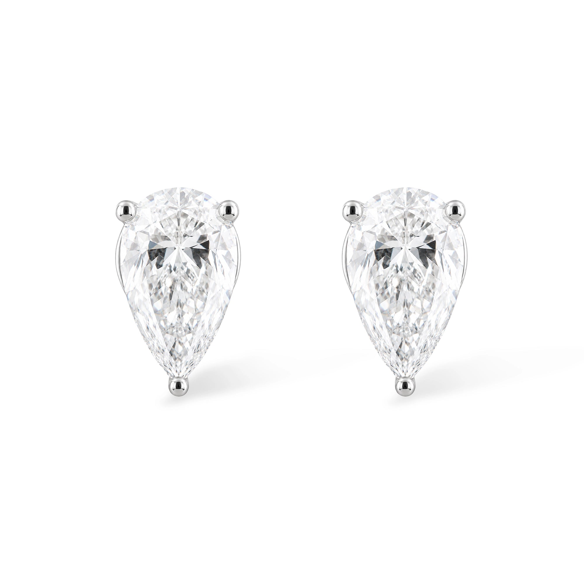 Pear Shaped Diamond Solitaire Studs