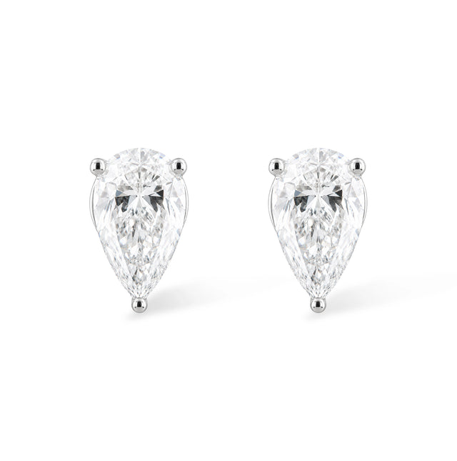 Pear Shaped Diamond Solitaire Studs