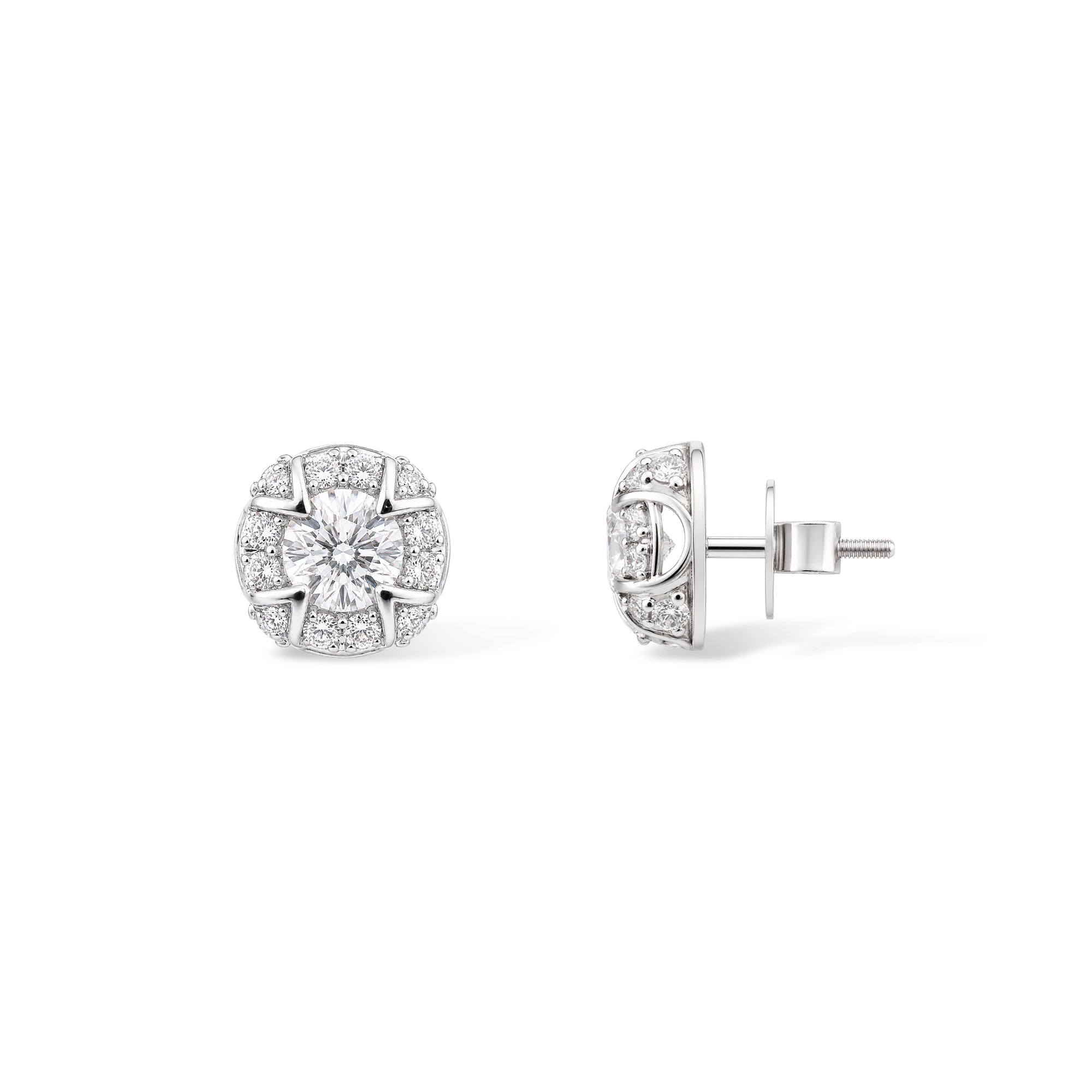 Pinwheel Segmented Cluster Stud Earrings