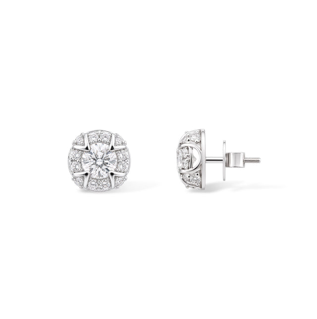 Pinwheel Segmented Cluster Stud Earrings