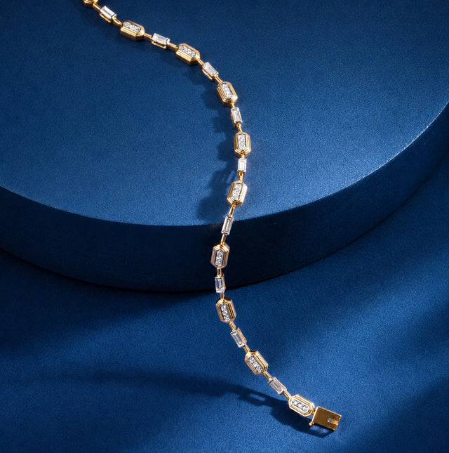 Emerald Cut Diamond Tennis Bracelet