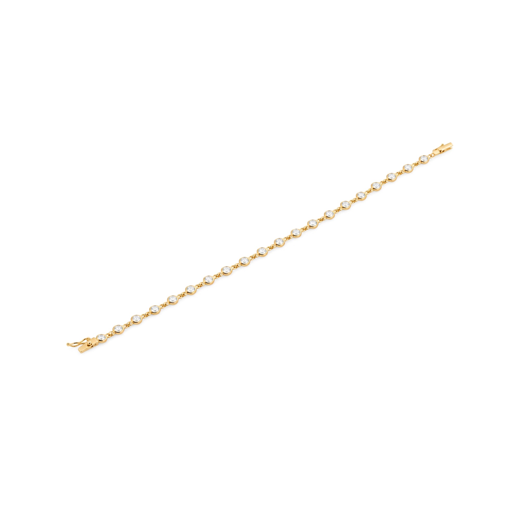 Round Brilliant Diamond Link Tennis Bracelet