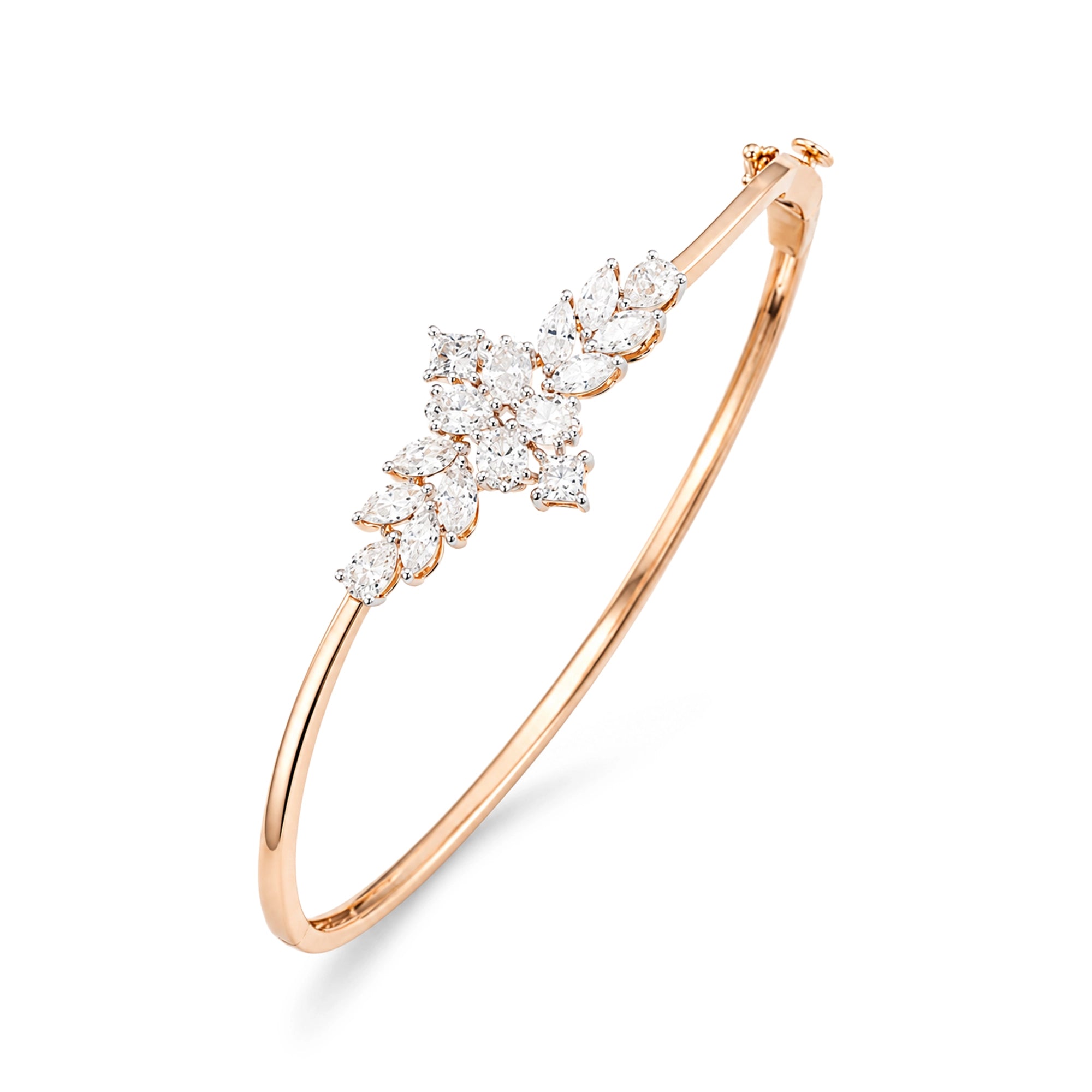 Marquise Cluster Rose Gold Bangle