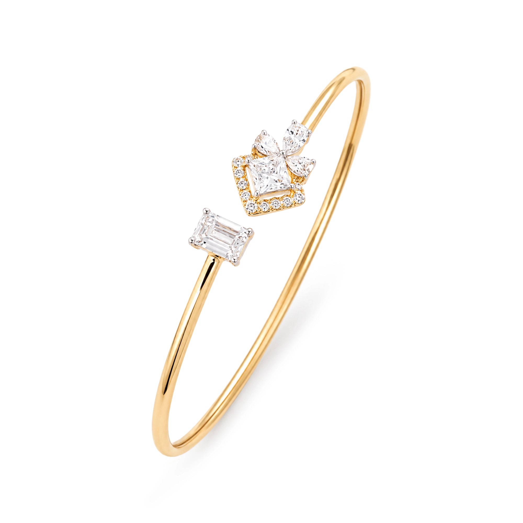 Asymmetric Multi-Shape Diamond Cuff