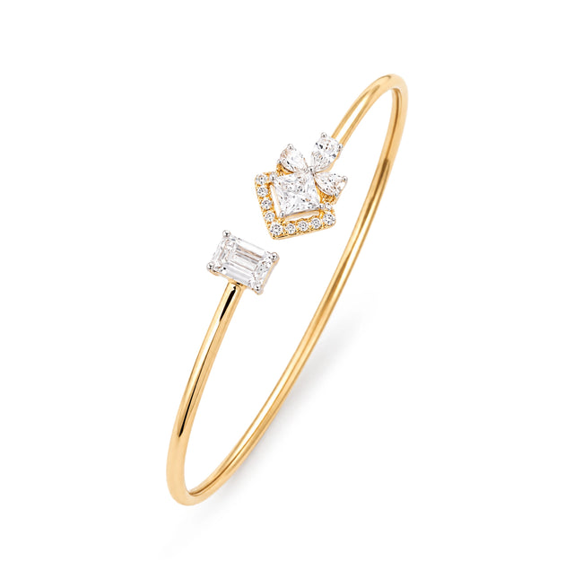 Asymmetric Multi-Shape Diamond Cuff
