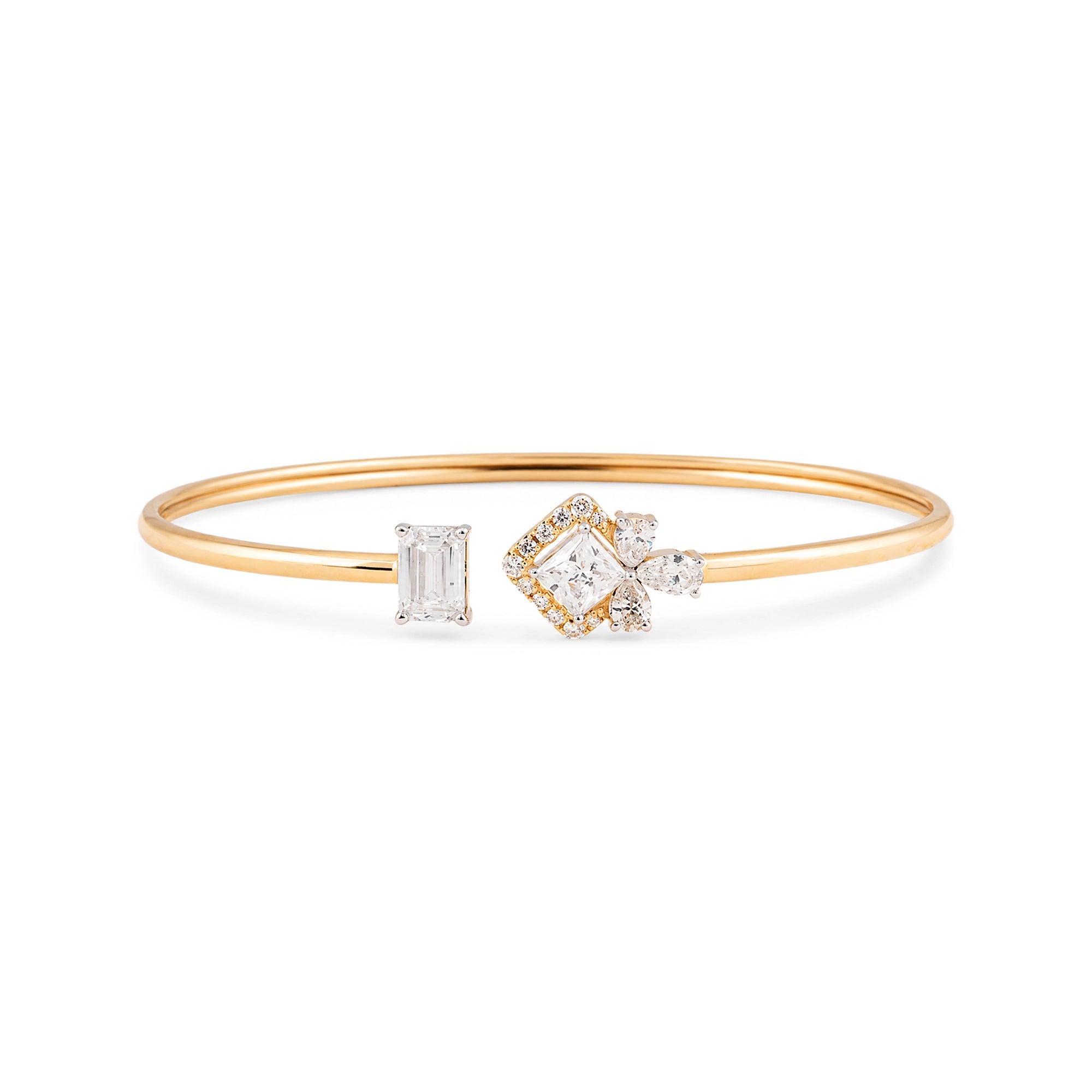 Asymmetric Multi-Shape Diamond Cuff