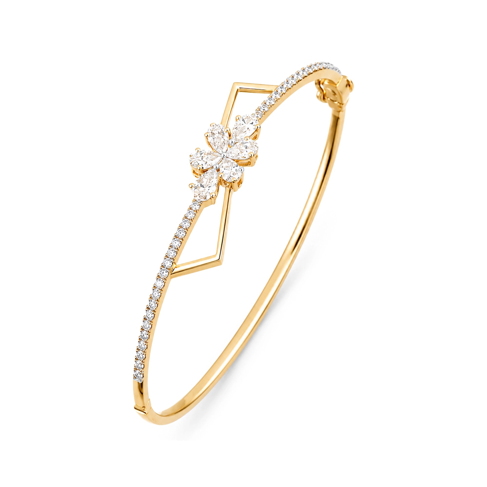 Geometric Pave Diamond Bangle