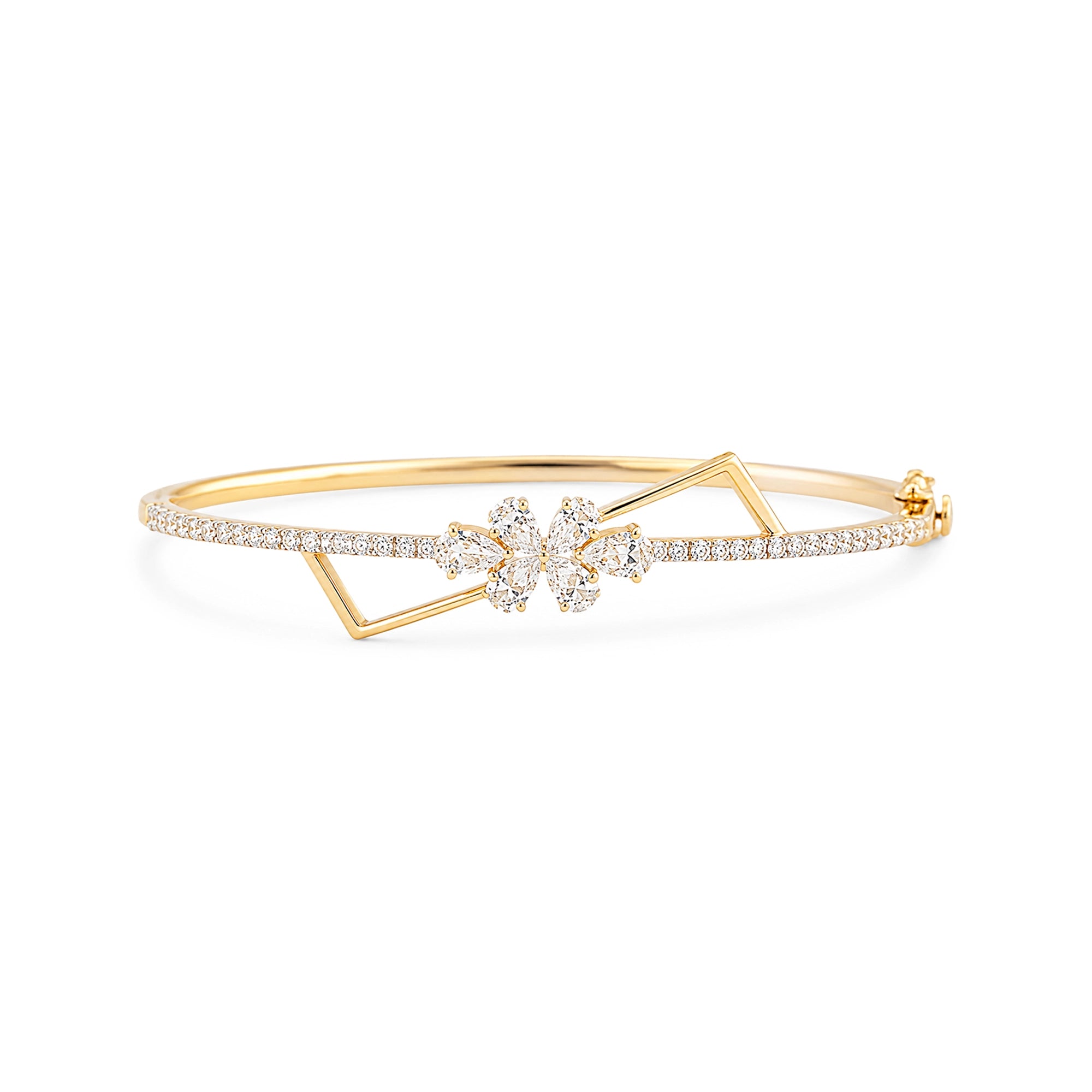 Geometric Pave Diamond Bangle