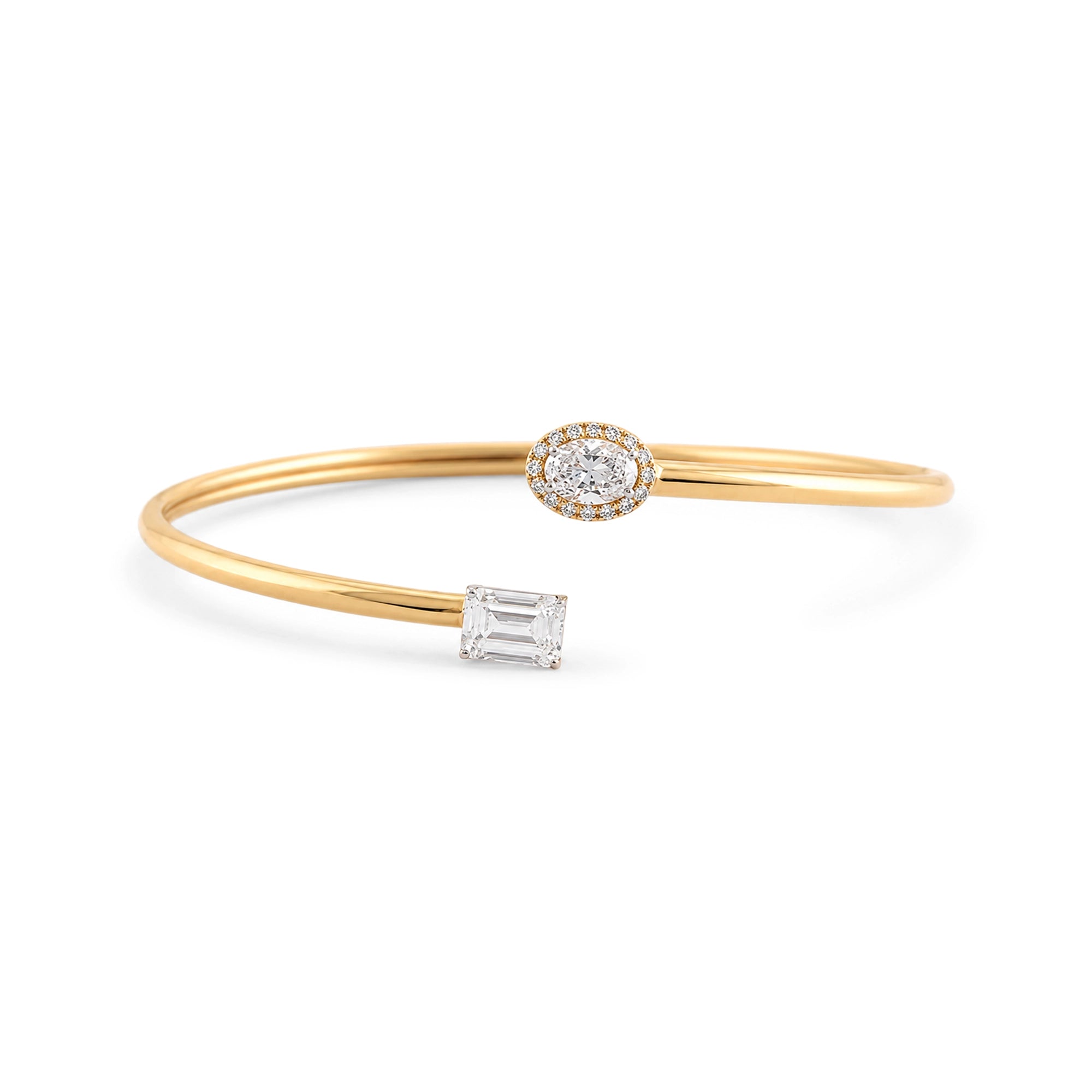 Two Stone Toi et Moi Gold Cuff