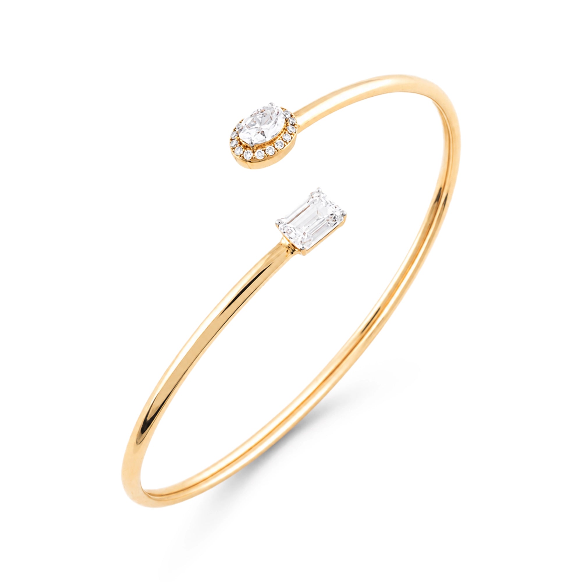 Two Stone Toi et Moi Gold Cuff