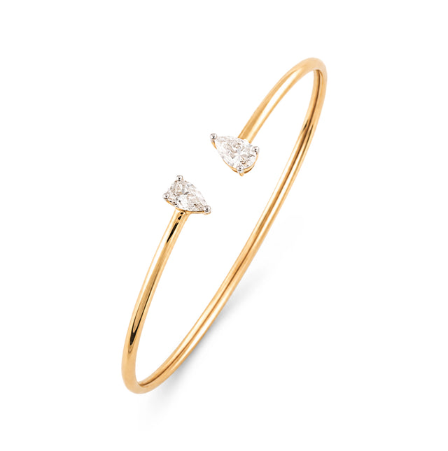 Pear Diamond Open Bangle