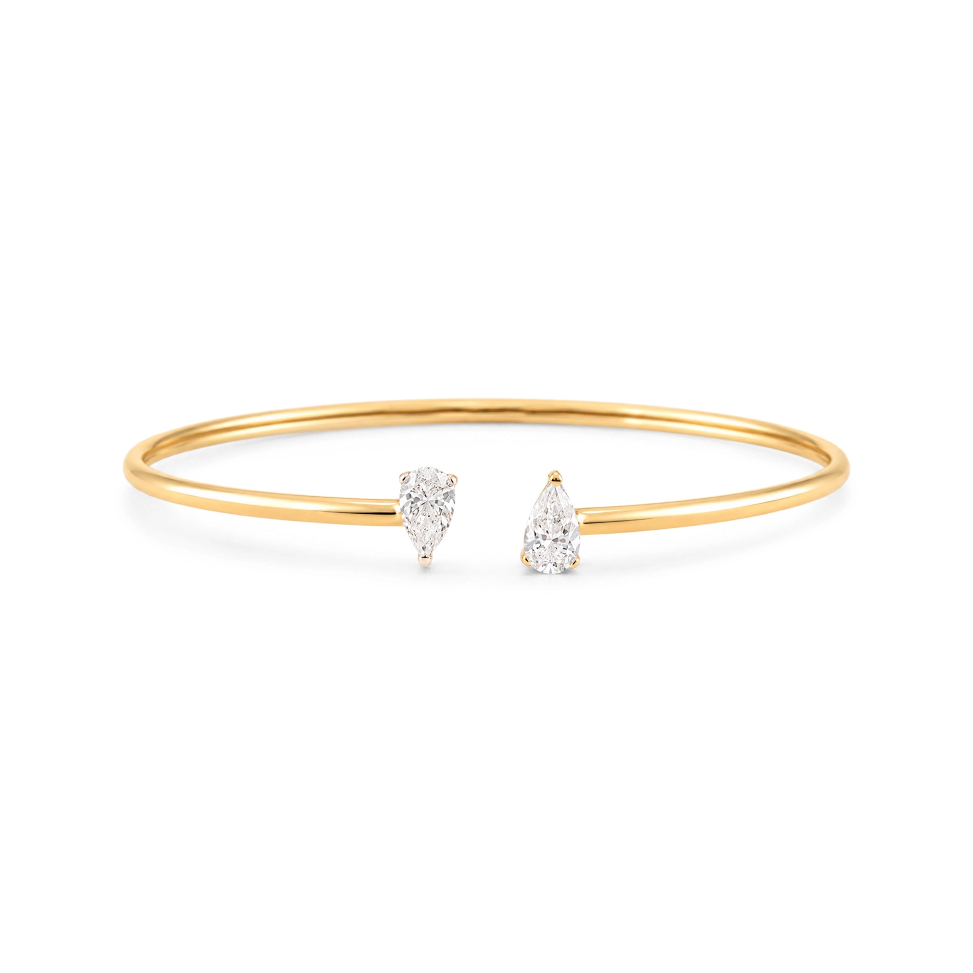 Pear Diamond Open Bangle