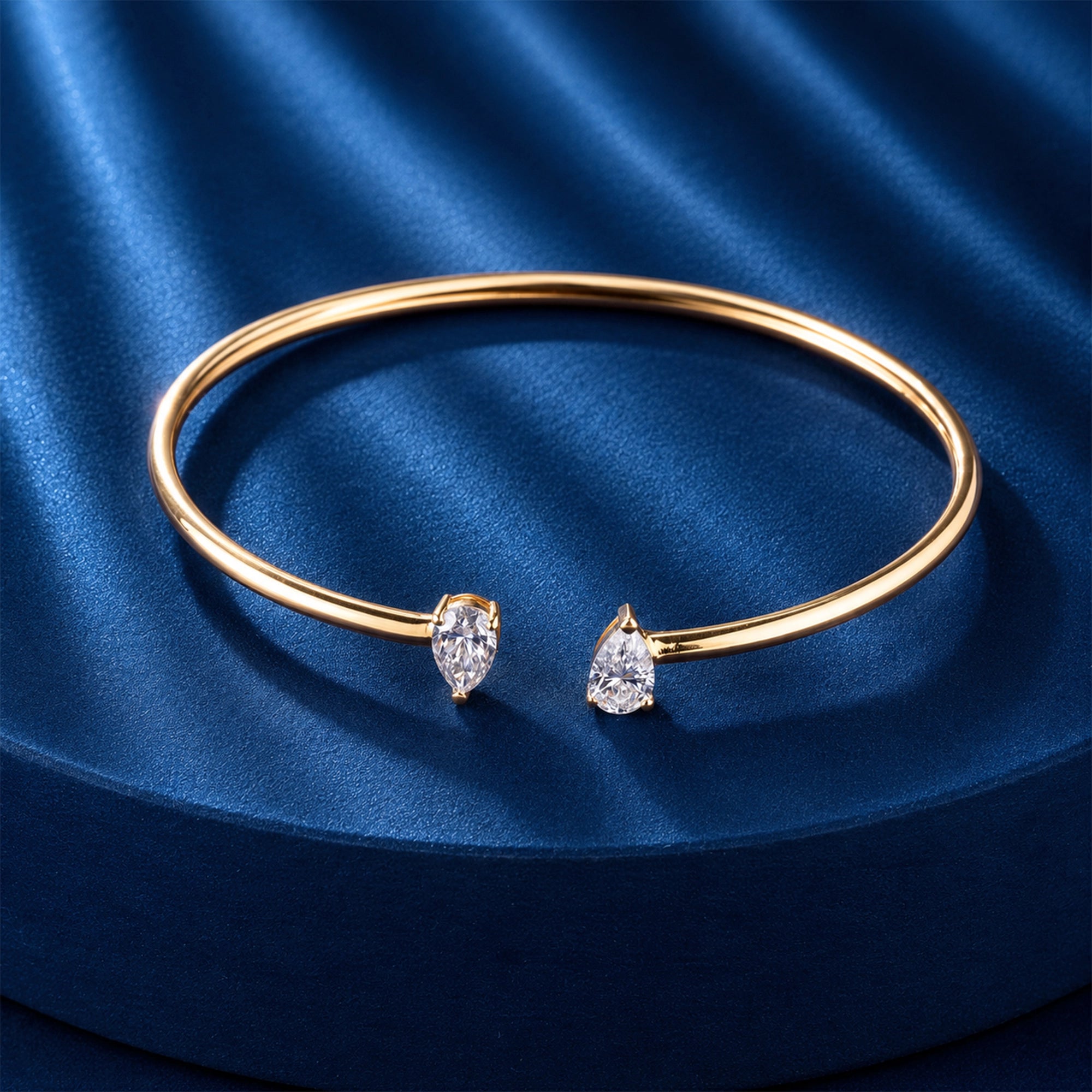 Pear Diamond Open Bangle