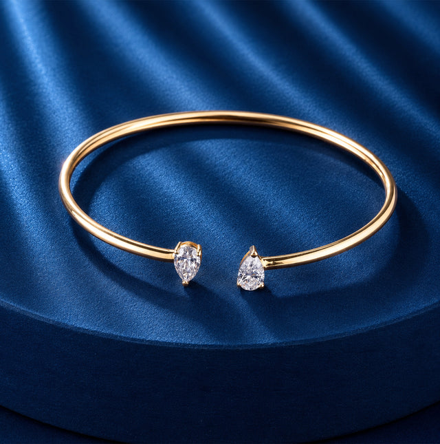 Pear Diamond Open Bangle