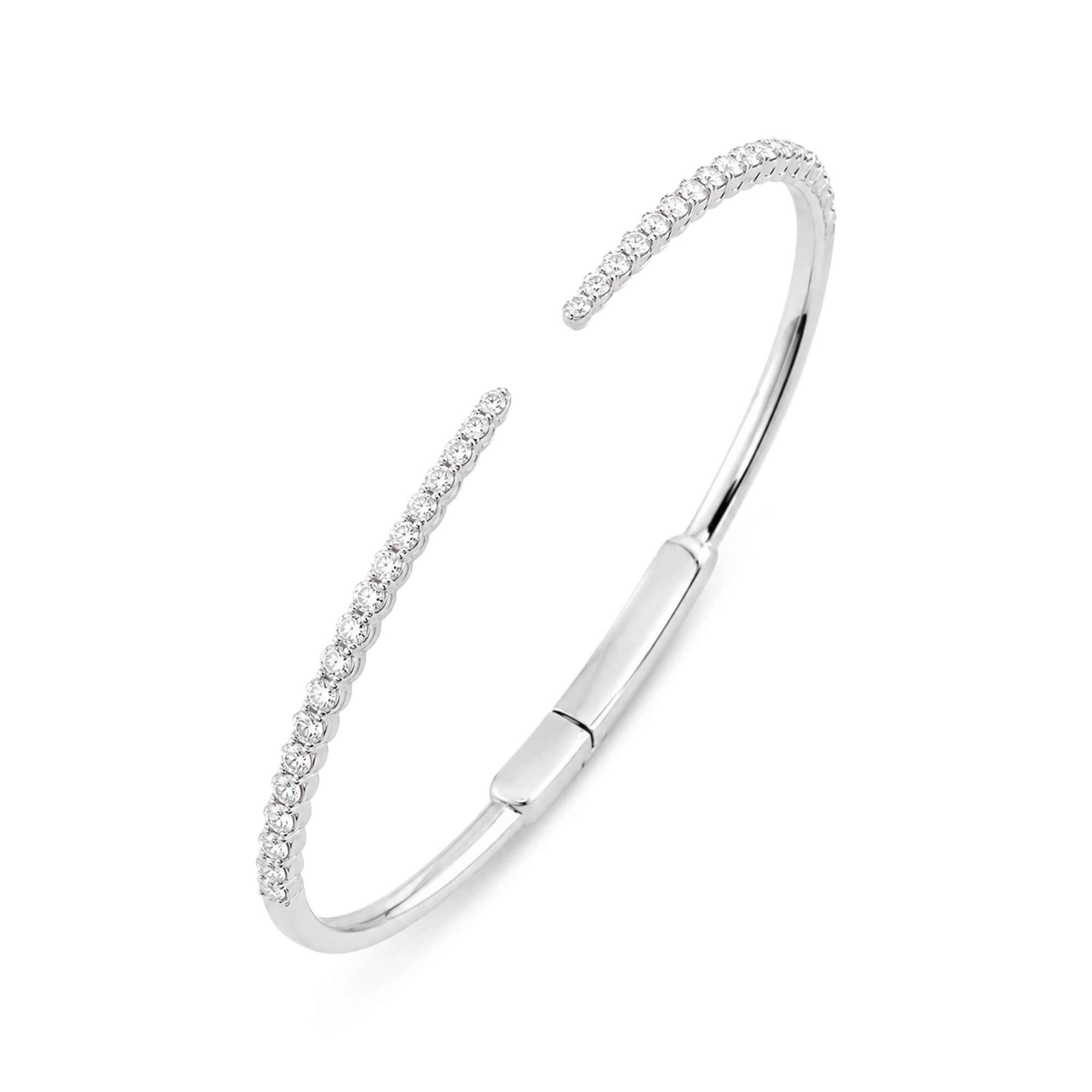 Curved Pave Diamond Open Cuff