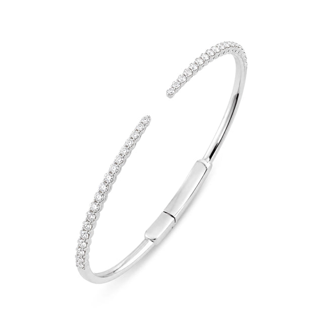 Curved Pave Diamond Open Cuff
