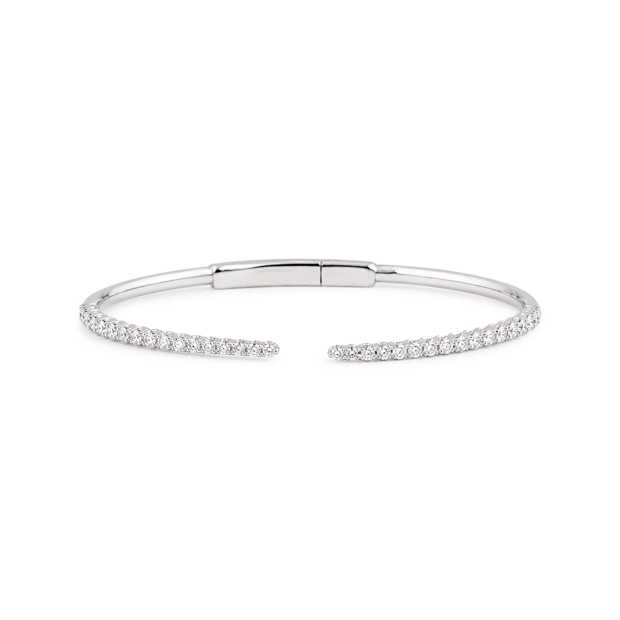 Curved Pave Diamond Open Cuff