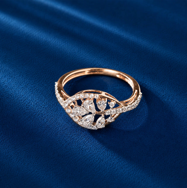 Marquise Cluster Twist Ring, Rose Gold