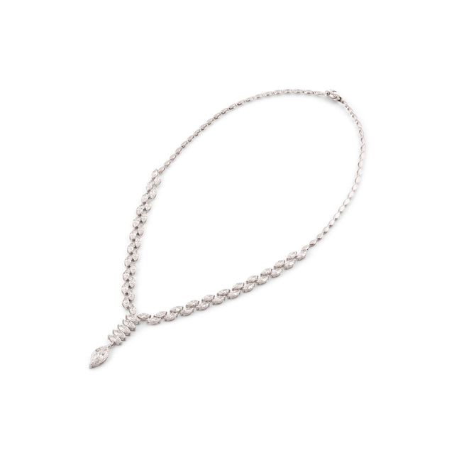 Marquise Cut Graduating Diamond Tennis Necklace