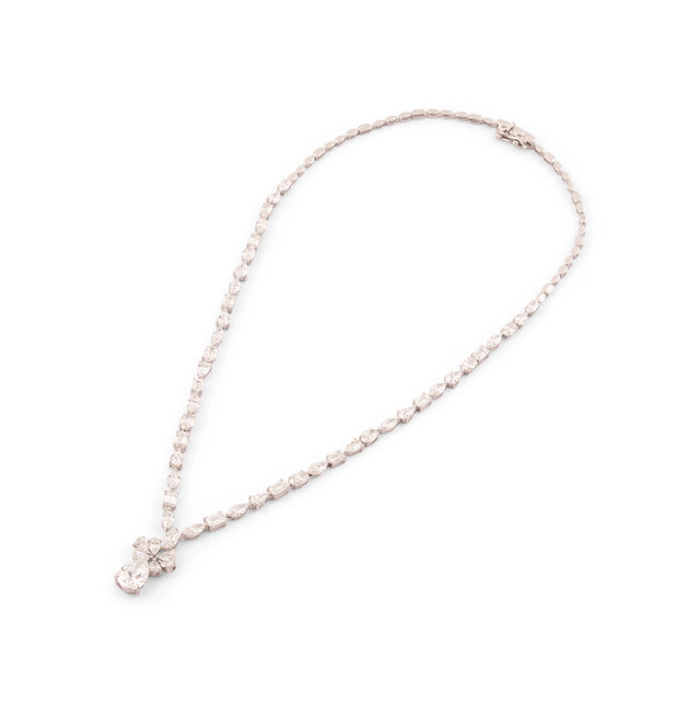 Mixed Fancy Cut Diamond Cluster Drop Necklace