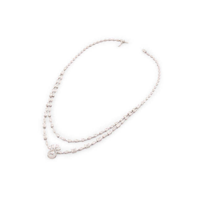 Mixed Fancy Cut Diamond Lariat Drop Necklace