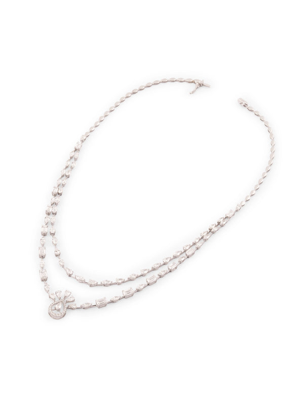 Mixed Fancy Cut Diamond Lariat Drop Necklace