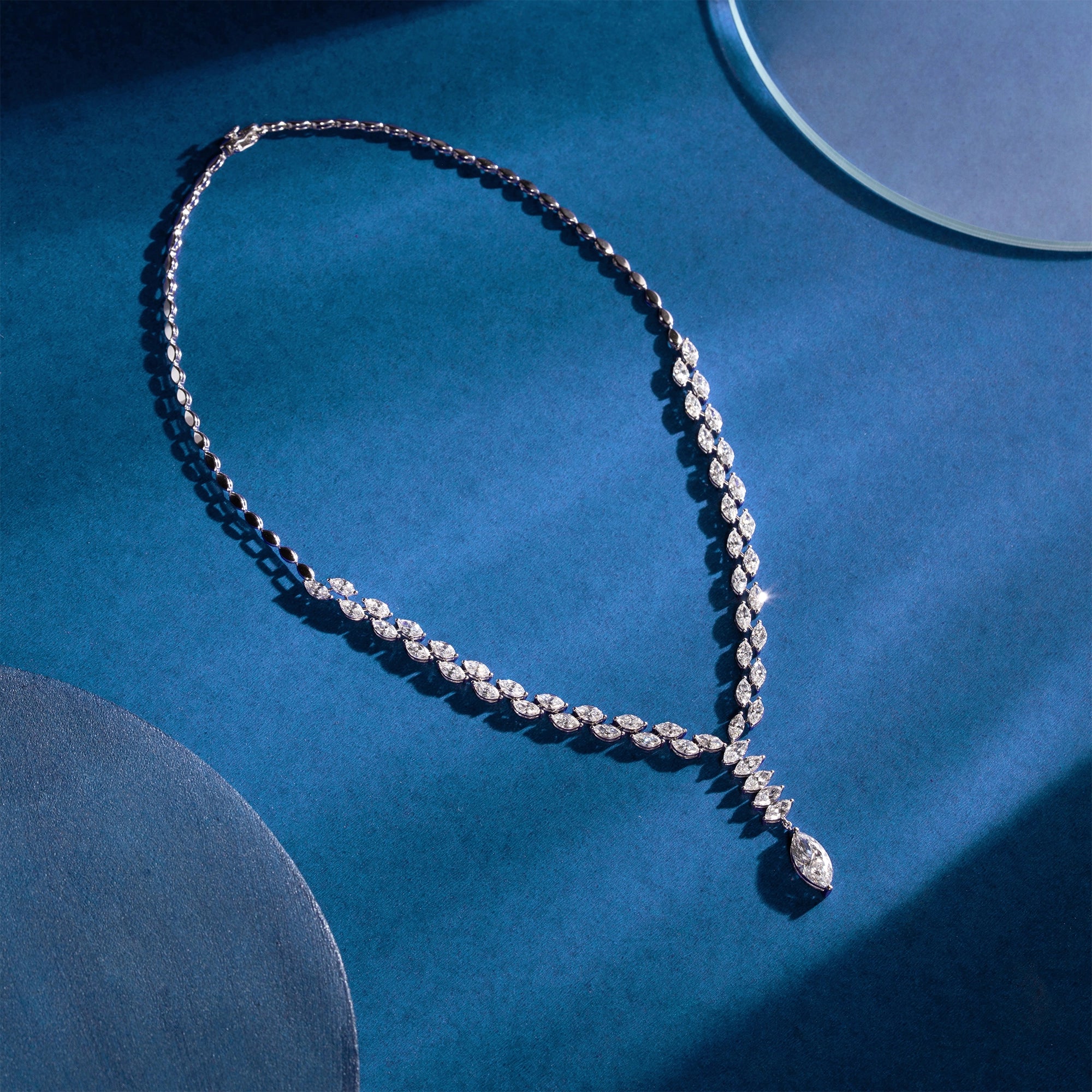 Marquise Cut Graduating Diamond Tennis Necklace