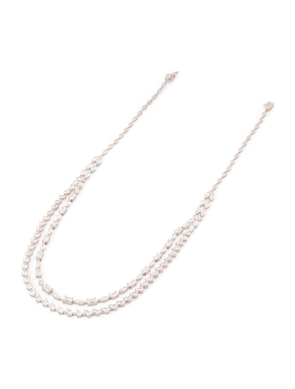 Mixed Cut Double Strand Diamond Tennis Necklace