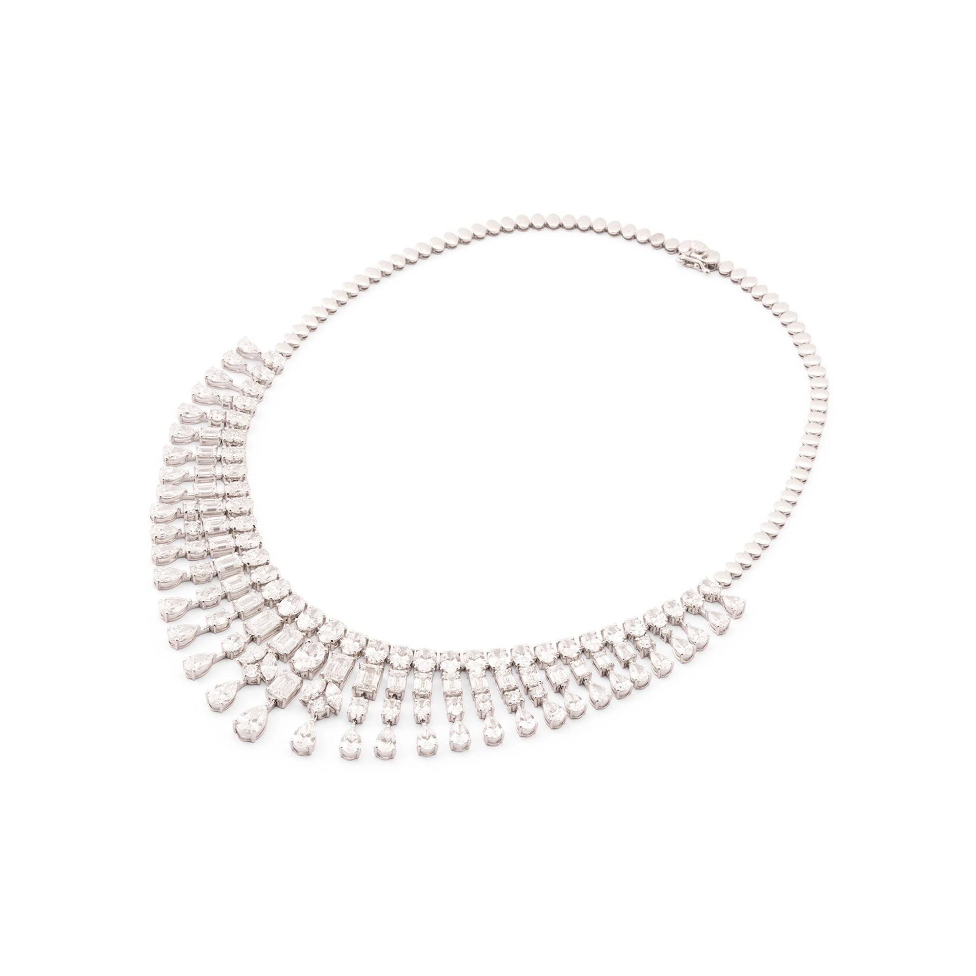 Mixed Fancy Cut Diamond Fringe Collar Necklace