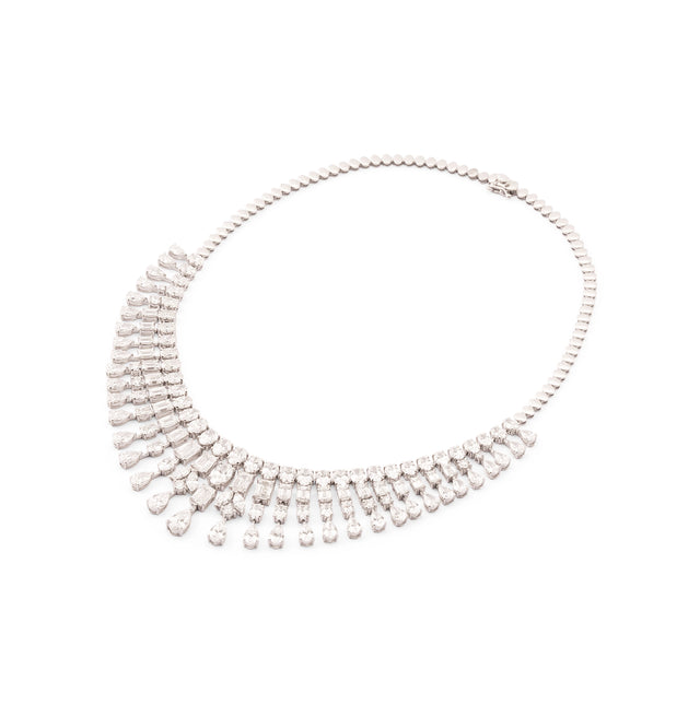 Mixed Fancy Cut Diamond Fringe Collar Necklace