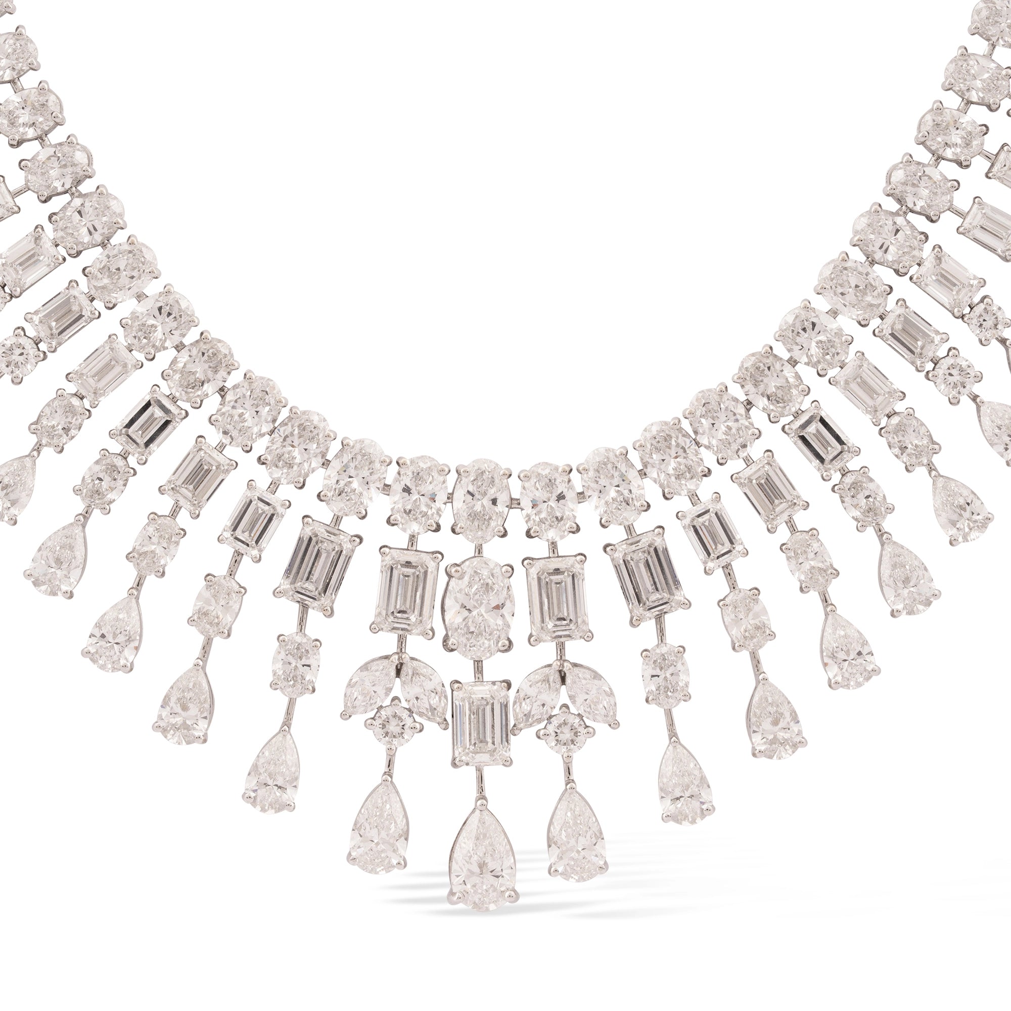 Mixed Fancy Cut Diamond Fringe Collar Necklace