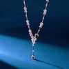 Emerald & Diamond Marquise Leaf Station Bar Necklace