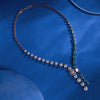 Diamond and Emerald Station Necklace